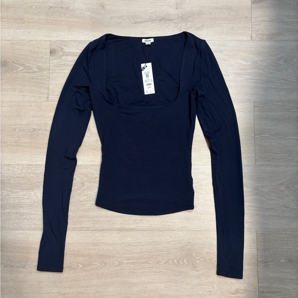 Garage Navy Long Sleeve Women's Top